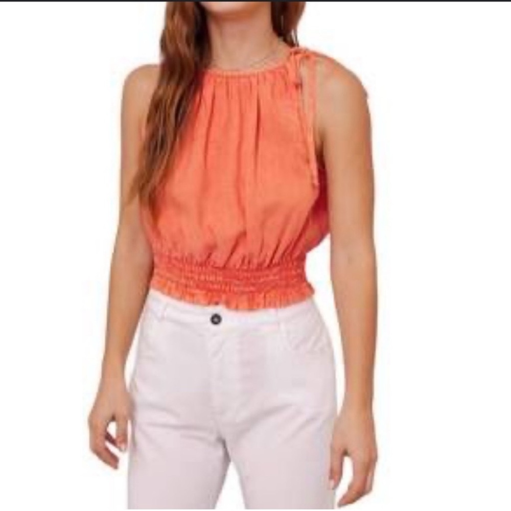 Bella Dahl Women's Vibrant Orange Sleeveless Blouse